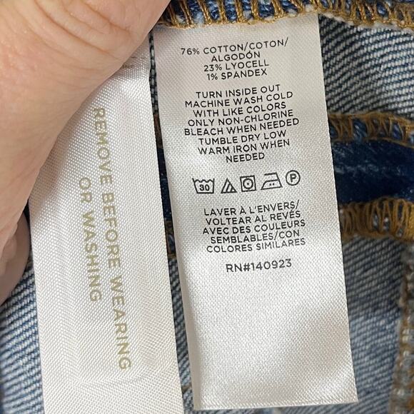 Loft Women's The Straight Jeans 26/2 High Rise 2 Tone Med Wash Denim Relaxed Mom - Picture 12 of 12